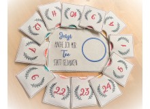 Stickdatei ITH - Tee Adventskalender Hüllen inkl. Mug Rug